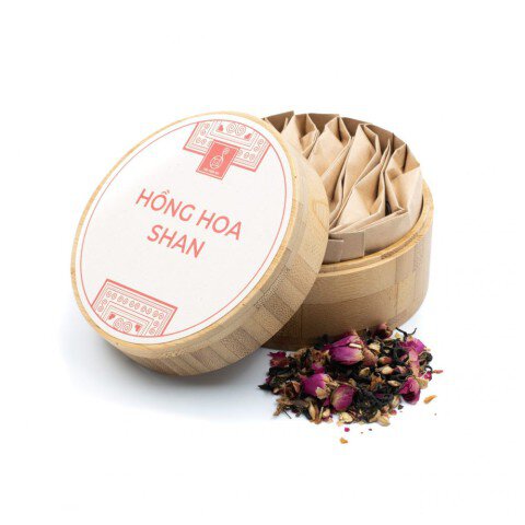 HỒNG HOA SHAN Hộp tre 60gr - HỒNG TRÀ MIX THẢO MỘC (TIÊN THIÊN TRÀ)